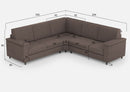Divano Angolare 5 Posti 226x226x85 cm Marrak in Tessuto Talpa