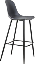 Set 2 Sgabelli 47x37xH103 cm in Polipropilene e Metallo Frida Grigio Scuro