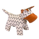 Fermaporta in tessuto in Similpelle marrone bianco cane cm 58x25xh42