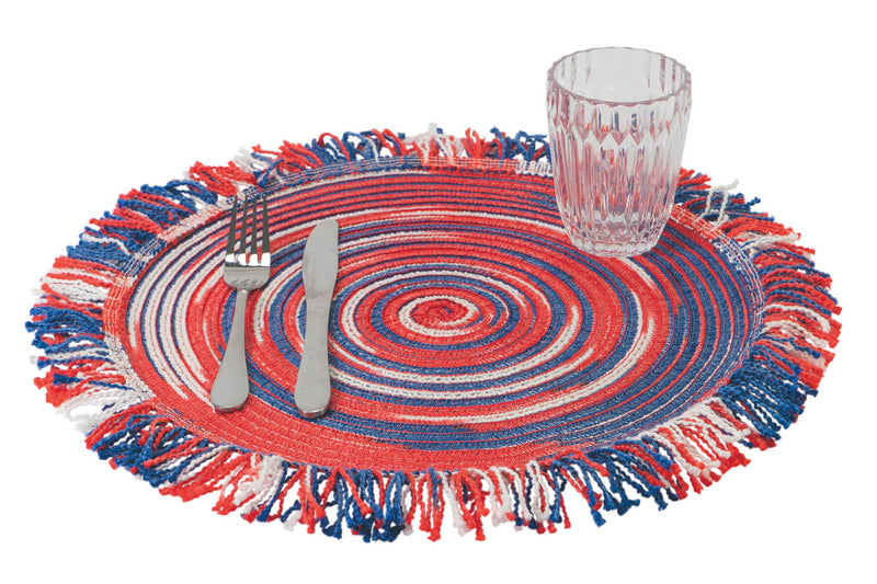 Set 6 Tovagliette Tonda con Frange Ø44 cm Villa d'Este Home Tivoli Santiago