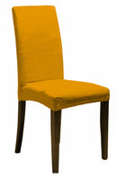 Set 2 Coprisedie con Schienale Elasticizzati in Poliestere Giallo 