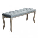 Panca Misty in Velluto Grigio 110x36x47 h cm in Legno Grigio