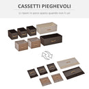 Cassettiera 7 Cassetti in Tessuto 80x29x78.5cm in Legno Multicolore