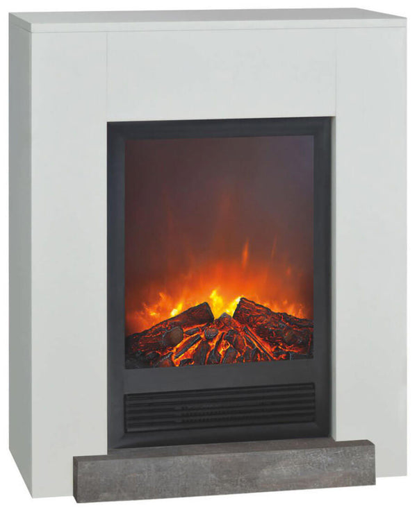 Cheminée Electrique De Sol Effet Flamme 1200W Ruby Fires Hamar Elski Blanc prezzo