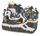 Villaggio Natalizio in Plastica con Luci e Suoni 23x15,5x17,5 cm Soriani Pattinatori e Treno