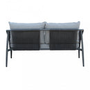 Set Salotto da Giardino Divano 2 Poltrone e Tavolino con Cuscini in Alluminio Grigio scuro