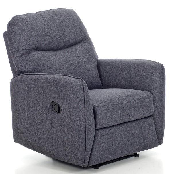 Fauteuil relax inclinable manuel en tissu bleu Kube sconto