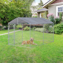 Recinto per Animali Domestici Cani Cuccioli 400x230x232 cm in Metallo Galvanizzato Argento