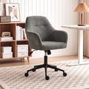 Sedia da Ufficio Girevole 57x57x83-93 cm Regolabile in Altezza con Funzione Oscillante in Ciniglia Grigio      