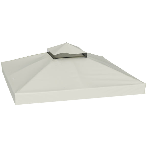 prezzo Copertura per Gazebo da Giardino 3x3 m UPF30+ a 2 Livelli in Poliestere Grigio Chiaro