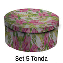 Set 5 Scatole cartone ibisco tondo 