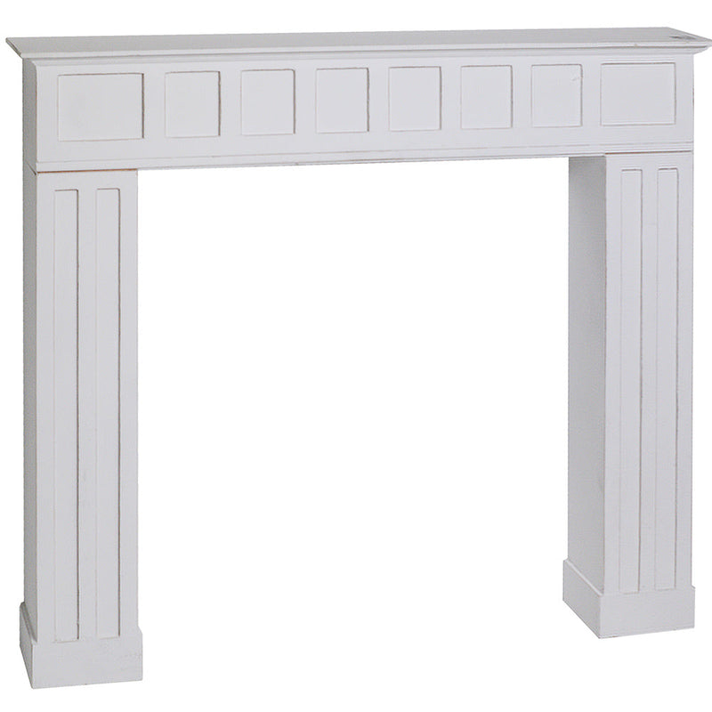 Cornice Camino in Legno 108,5x19,5x101cm Frame Bianca