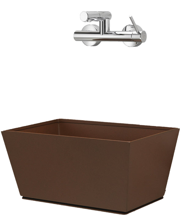 Fontana a Parete da Giardino con Miscelatore e Vasca Belfer 42/PRQM Ruggine prezzo