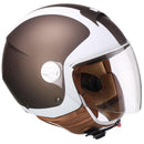 Casco Demi-Jet per Scooter Visiera Lunga CGM Positano 107V Marrone Opaco Varie Misure