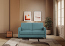Divano 2 Posti 138x85x85 cm Karay in Tessuto Petrolio