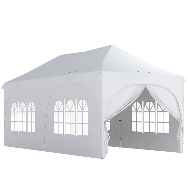 Gazebo da Giardino Pieghevole 3x6 m con Pareti Rimovibili e Borsa di Trasporto Bianco prezzo