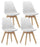 Lot de 4 Chaises 48,5x47x81,5 cm en Simili Cuir Blanc