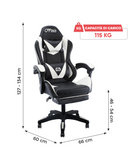 Sedia Gaming con Poggiapiedi in Similpelle Bianco
