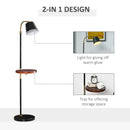 Lampada da Terra 43x29x160 cm E27 con Ripiano Nero e Oro