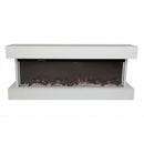 Camino Elettrico da Parete o Incasso Alaro Plus 127x18x52 cm Effetto Fiamma Telecomando in MDF Bianco