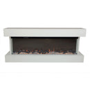 Camino Elettrico da Parete o Incasso Alaro Plus 127x18x52 cm Effetto Fiamma Telecomando in MDF Bianco