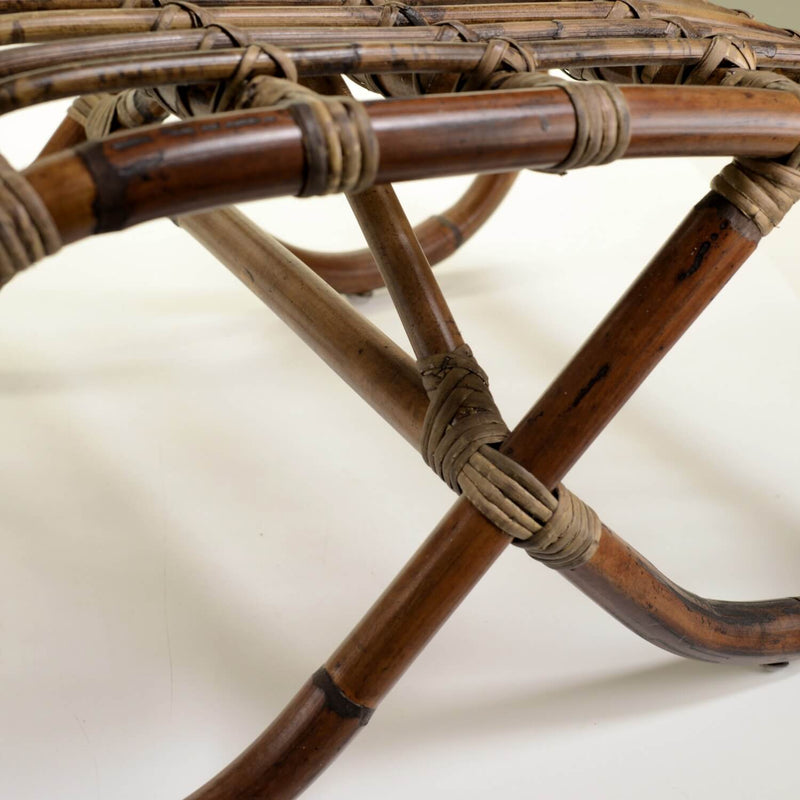 Poltrona da Giardino in Rattan 86x68H82cm con Poggiapiedi Marrone