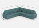 Divano Angolare 7 Posti 286x286x85 cm Sakar in Tessuto Petrolio