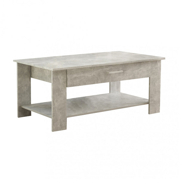 Table Basse Myrto 110x60x44 h cm en Aggloméré Effet Ciment Gris sconto