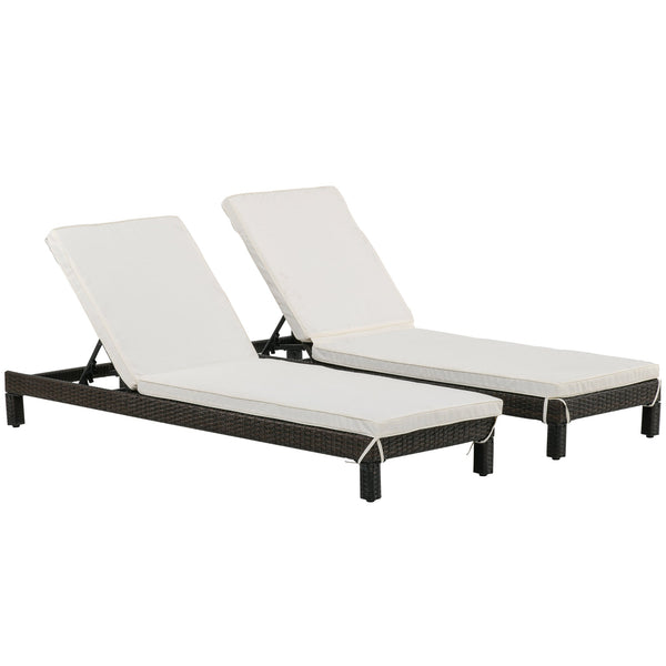 Lot de 2 Transats en Acier Marron avec Coussin Crème online