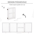 Cancelletto di Sicurezza Pieghevole per Animali Domestici 215x38x75 cm in Legno Bianco