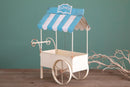 Carrettino 34x18xH52 cm con Contenitore e Tettuccio