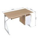 Scrivania da Ufficio con Cassetto e Ripiano Tastiera Estraibile in Acciaio e Legno Bianco Rovere 120x60x76 cm 