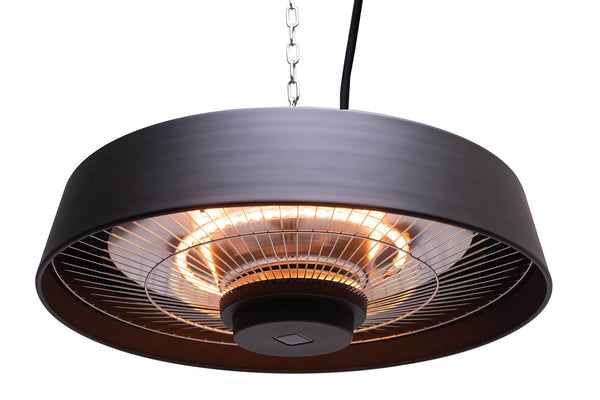 Chauffage Électrique Infrarouge Ø48,5 cm Suspension Plafond 2000W avec Télécommande Noire prezzo