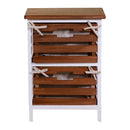 Cassettiera 2 Cassetti in Legno 35x27x47cm Atena Noce e Bianca