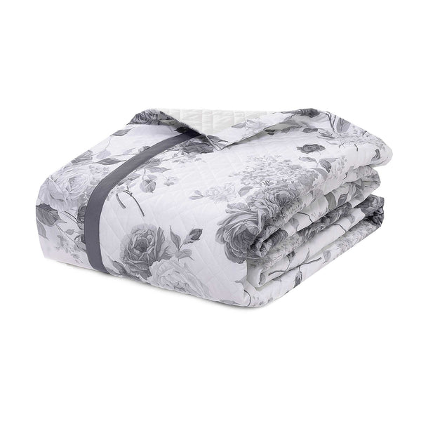 Couette double avec imprimé en percale de coton 100gr Garrini Lauren Grey prezzo