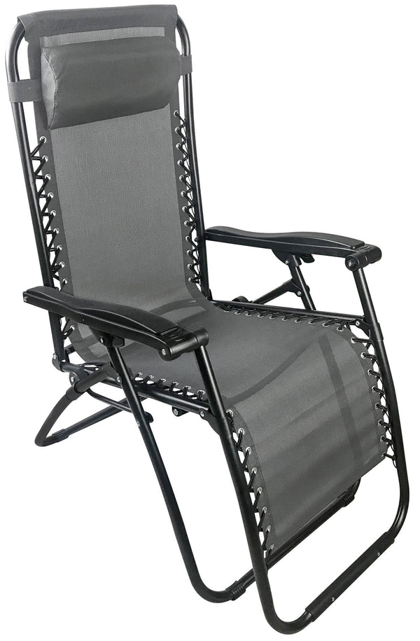 sconto Chaise longue pliante inclinable Zero Gravity en acier et textilène gris Siesta