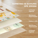 Tappeto Morbido per Bambini 196x176x1,5 cm Superficie Impermeabile in XPE a Tema Bosco   