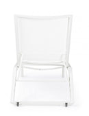 Set 4 Lettini Prendisole da Giardino 67x194x95h cm Cruise con Ruote Bianco 