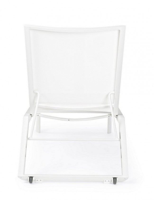 Set 4 Lettini Prendisole da Giardino 67x194x95h cm Cruise con Ruote Bianco 