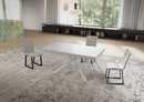  Tavolo Allungabile 160-420x90x74 cm Niket Bianco Frassino Gambe Bianche