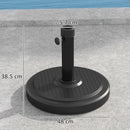 Base per Ombrellone Rotonda per Pali da Ø3,8 e Ø4,8 cm in Calcestruzzo Rivestito in HDPE Nero   