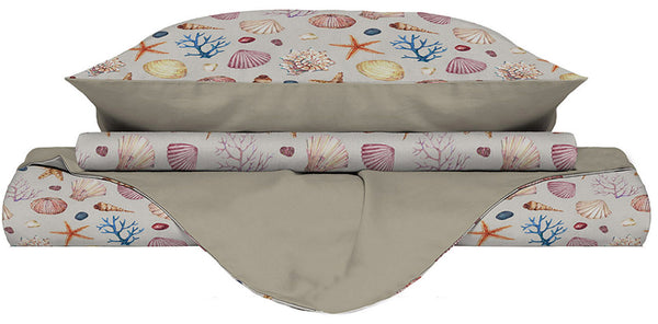 Housse de couette imprimée Marea avec taies d'oreiller différentes tailles prezzo