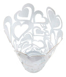 Porta Ombrelli Bianco Heart Ø21x55 cm in Ferro Bianco e Oro