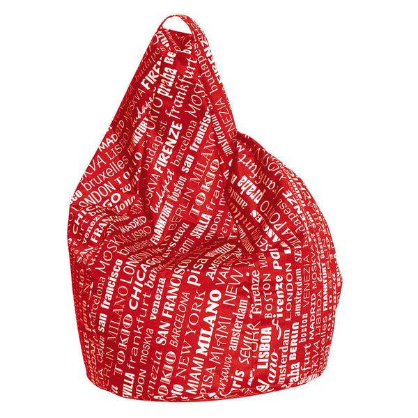 Pouf Pouf en Polyester Big City Rouge Avalli sconto