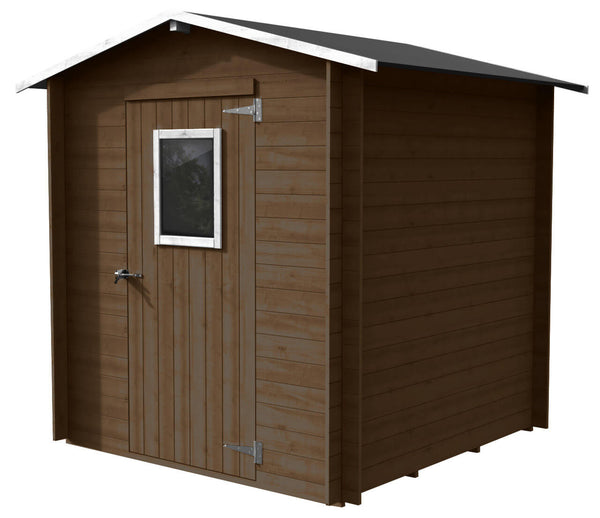 Boîte de jardin en bois Maisons porte-outils 198x198x228 cm avec porte et fenêtre Ecla Regis Noyer acquista
