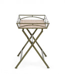 Set 2 Tavolini da Soggiorno 63x40x60 cm in Acciaio Guenda Verde Scuro