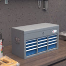 Cassetta Attrezzi con 6 Cassetti un Bauletto e 2 Chiavi 60x26x34 cm in Acciaio Blu