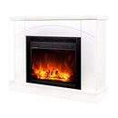 Camino Elettrico da Pavimento 85x110x27 cm Effetto Fiamma 1500W Madeira & Lorance Noce