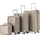 Set 4 Valigie Rigide Trolley Bagaglio con Beauty Case da Viaggio Easy Roll Champagne