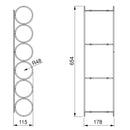 Portabottiglie per Mobili 6 Bottiglie in Acciaio Emuca Cromato